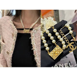 18K CC Pearl Bag Pendant Necklace