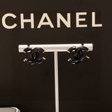 18K CC Black Gold Earrings