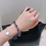 18K GG Anger Forest Purple Bead Chain Bracelet