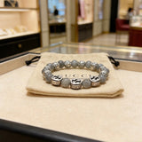 18K GG Anger Forest Grey Pearl Chain Bracelet